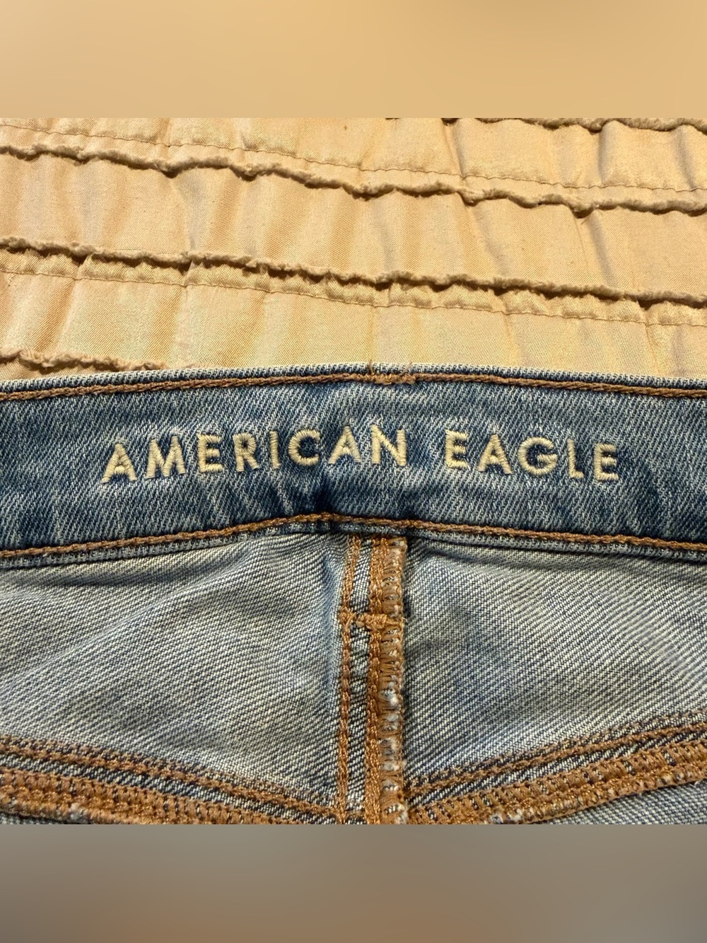 American Eagle Baggy Denim Jeans 2 Distressed High Rise 31” Length - Picture 3 of 8